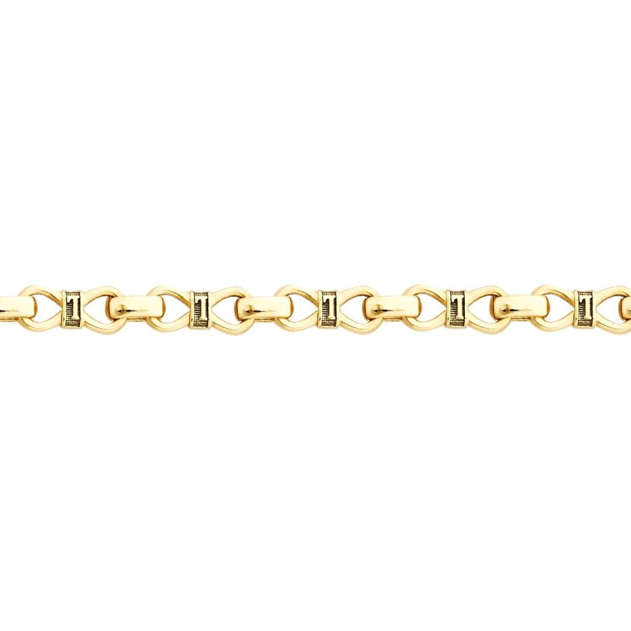 Herren-Armband mit Unendlichkeitssymbol und Kette aus Gold