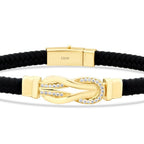 Herren-Armband mit Stein und Unendlichkeitssymbol aus Gold