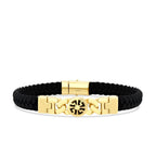 Herren-Armband mit Symbol und Kette aus Gold