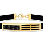 Herren-Armband mit schwarzem Stein und Plakette aus Gold