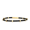 Herren-Armband mit Stein in Hexagon-Form aus Gold