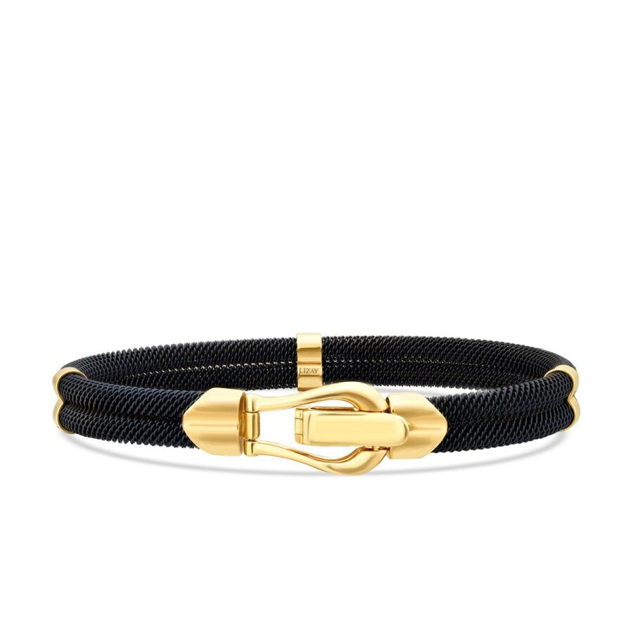 Herren-Armband mit Clip-Detail aus Gold
