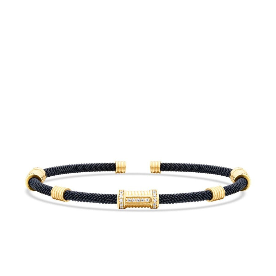 Herren-Armband mit Zylinderdetail aus Gold