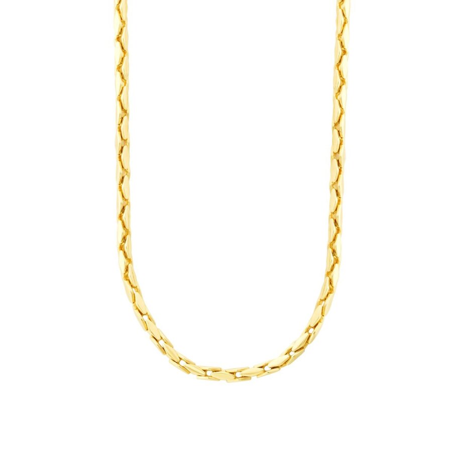 Herren-Halskette mit Gerstenkorn-Kette aus Gold
