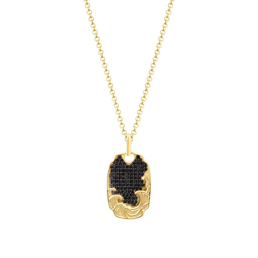 Herren-Halskette mit Wellen-Design aus Gold
