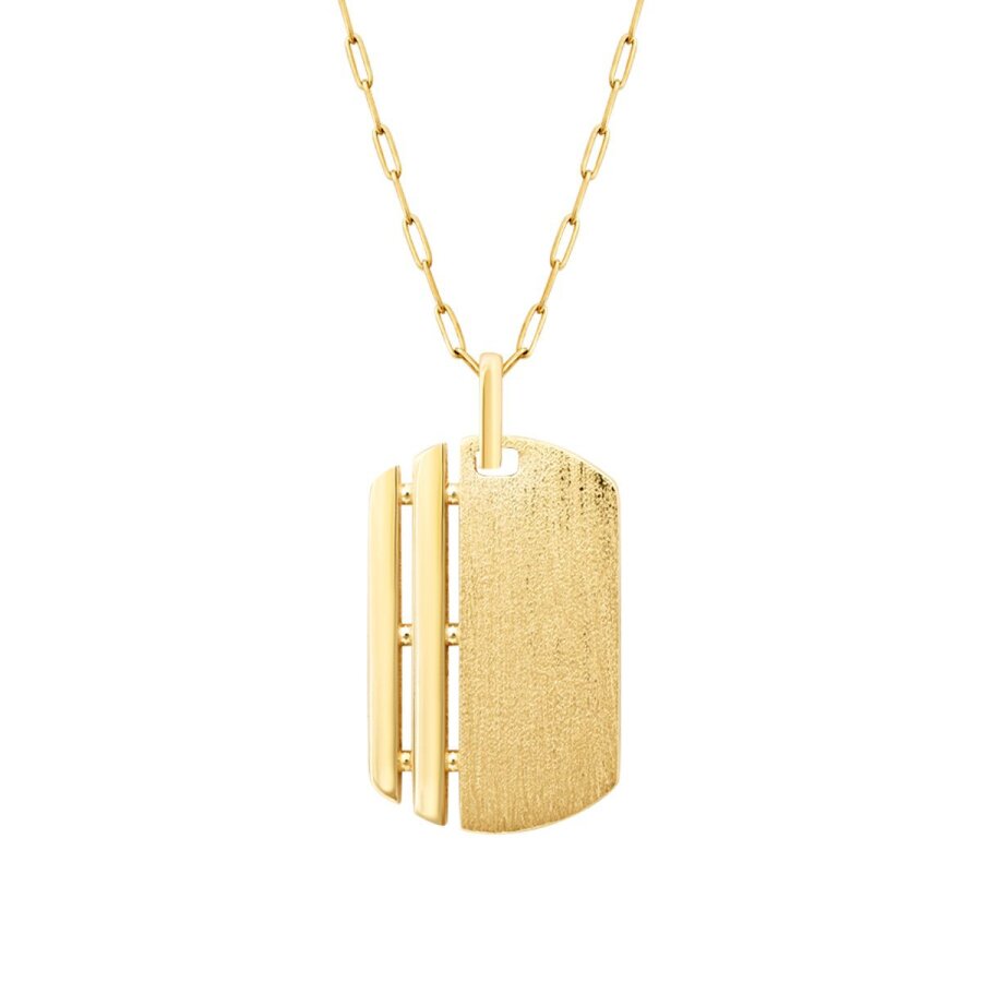 Herren-Halskette mit Impressum-Muster aus Gold