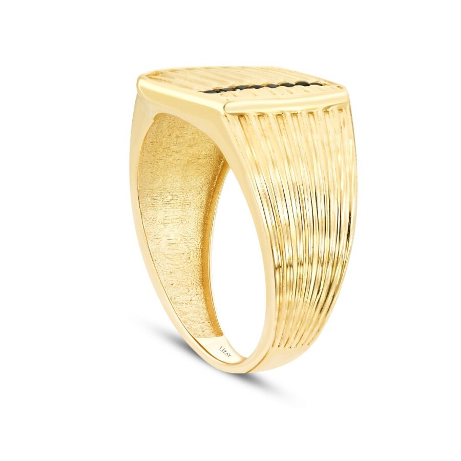 Herren-Ring mit schwarzem Stein aus Gold