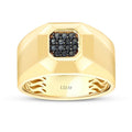 Herren-Ring mit schwarzem quadratischem Stein aus Gold