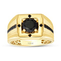 Herren-Ring mit großem schwarzem Stein aus Gold
