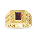 Herren-Ring mit bordeauxrotem Stein aus Gold
