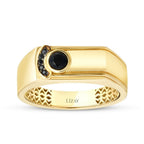 Trend-Herrenring mit schwarzem Stein aus Gold