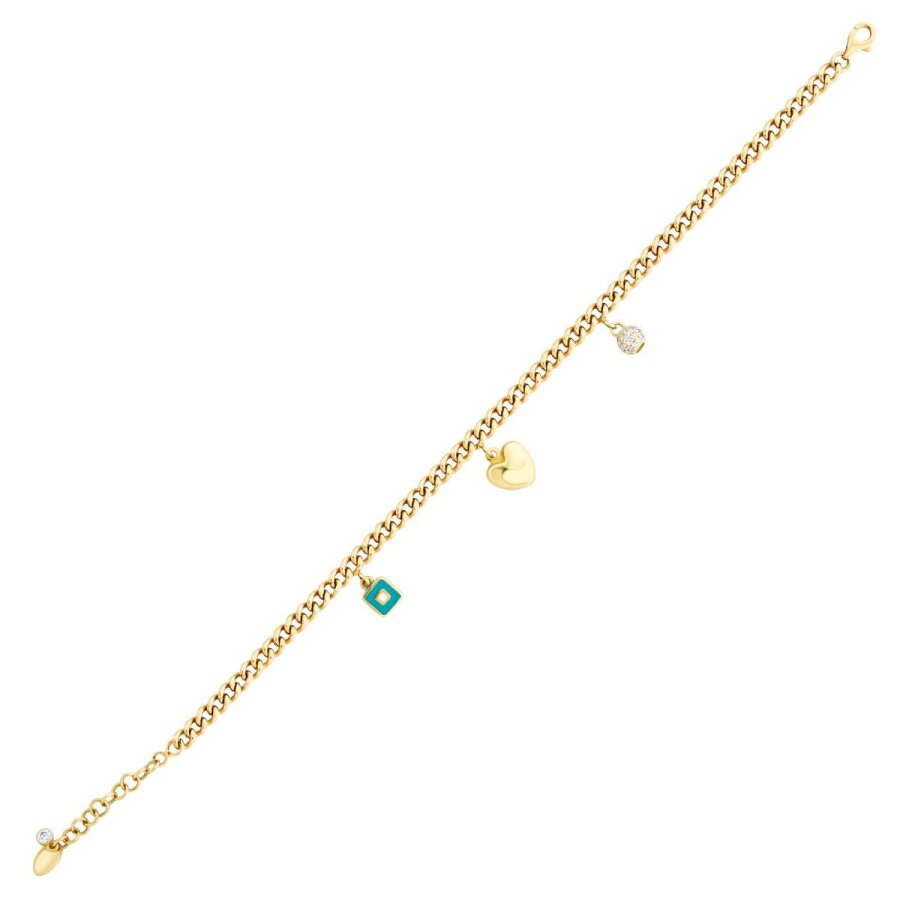 Armband mit hängender Kette aus Gold