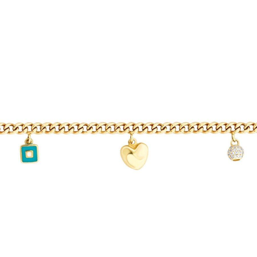 Armband mit hängender Kette aus Gold