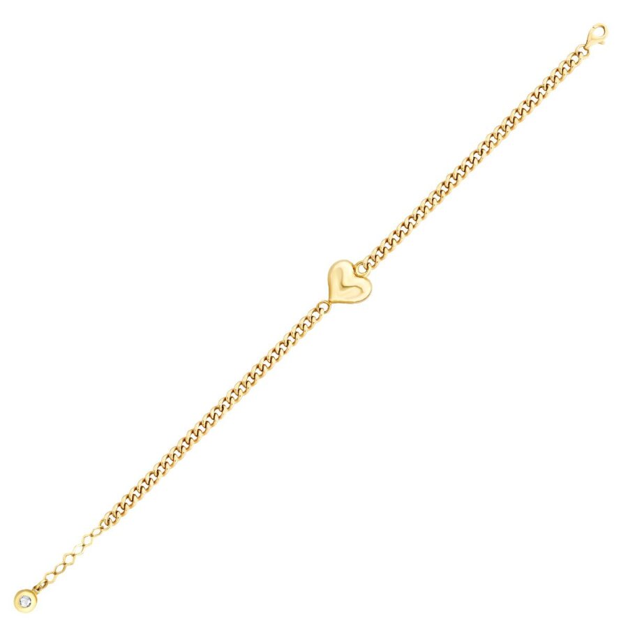 Armband mit großem Herz-Motiv aus Gold