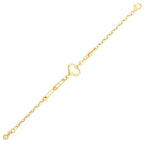 Armband mit Herz- und Kettendetail aus Gold