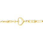 Armband mit Herz- und Kettendetail aus Gold