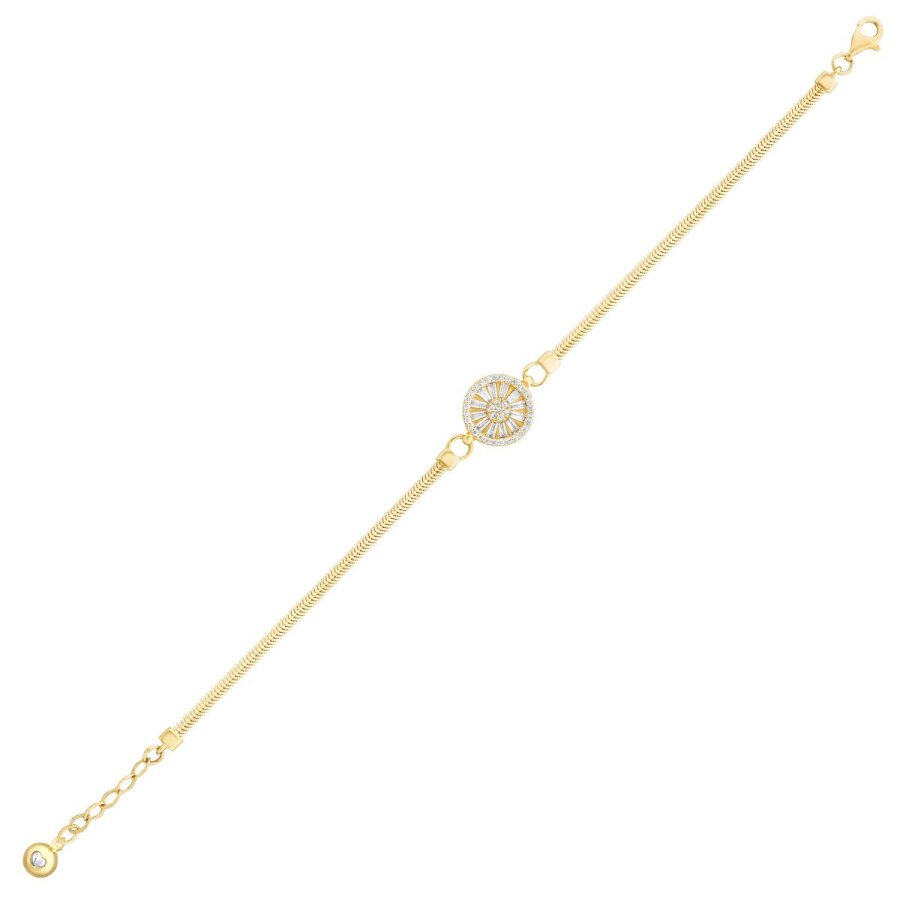 Gold Armband mit Baguette-Steinen und Kette