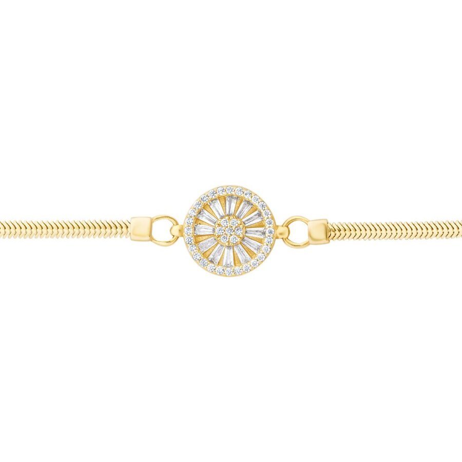 Gold Armband mit Baguette-Steinen und Kette