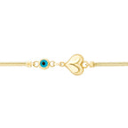 Armband mit Herz und Bösem Auge aus Gold