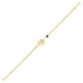 Armband mit Kleeblatt und Bösem Auge aus Gold
