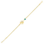 Armband mit Kleeblatt und Bösem Auge aus Gold