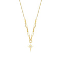 Büroklammerkette mit Nordstern-Charm aus Gold