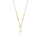 Büroklammerkette mit Nordstern-Charm aus Gold