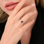 0,91 ct. Diamant Saphir Ring