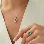 0,84 ct. Diamant Smaragd Halskette