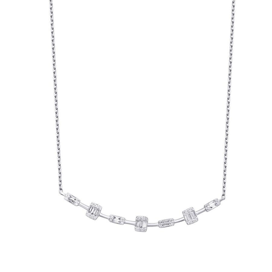 0,33 ct. Diamant Baguette Halskette