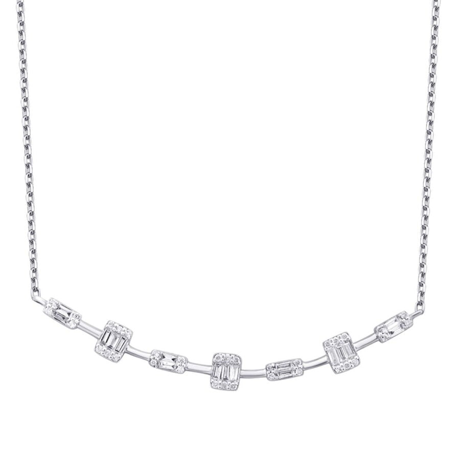 0,33 ct. Diamant Baguette Halskette