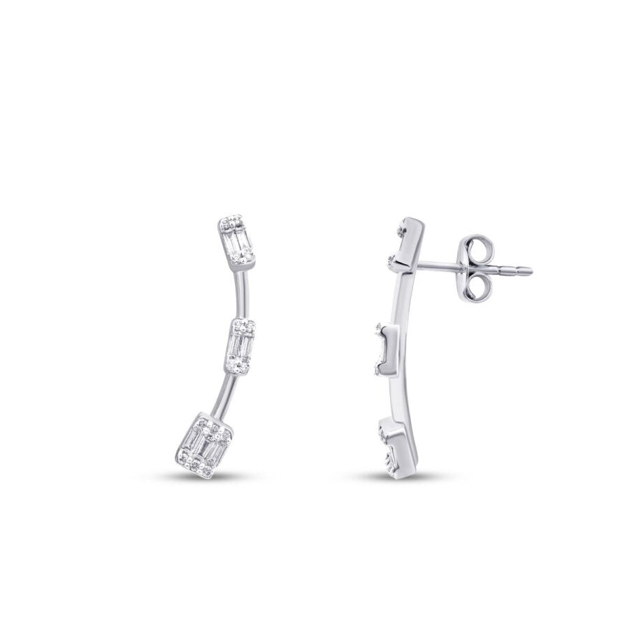 0,21 ct. Diamant Baguette Ohrringe