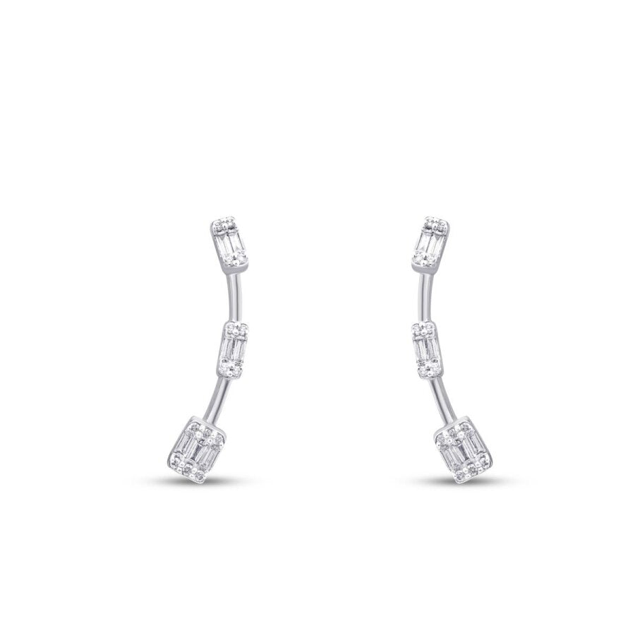 0,21 ct. Diamant Baguette Ohrringe