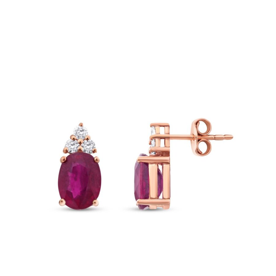 3,96 ct. Diamant Rubin Ohrringe