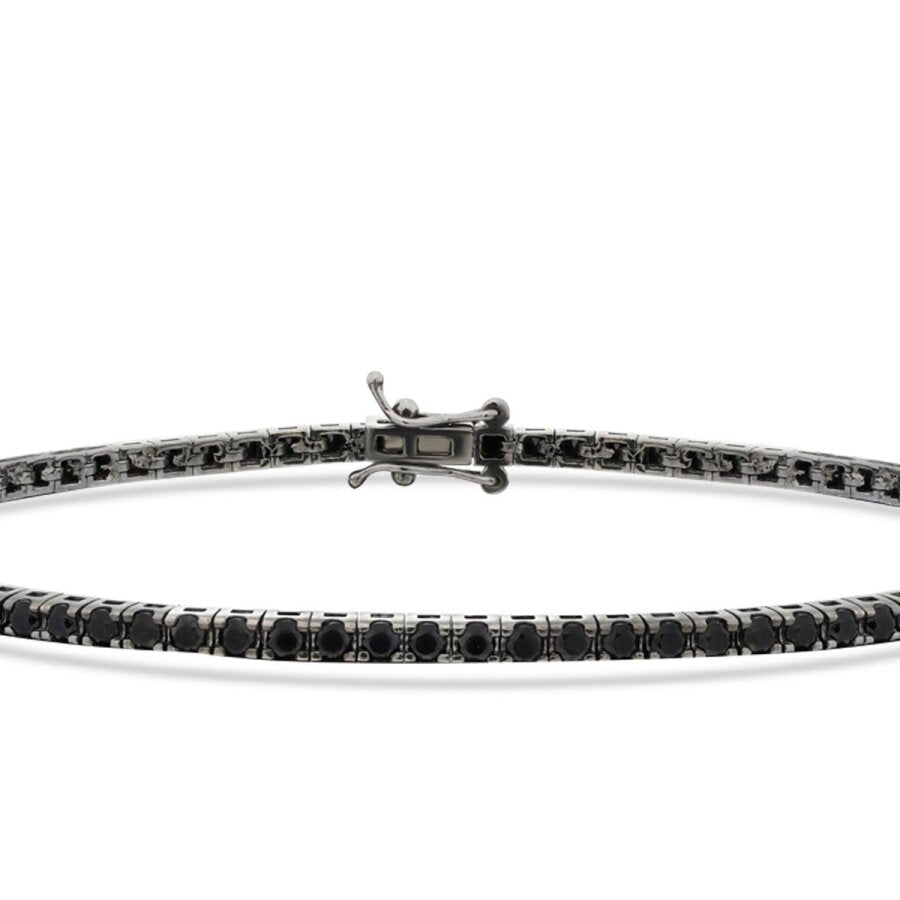 3,04 ct. Schwarz Stein Herren Tennis Armband
