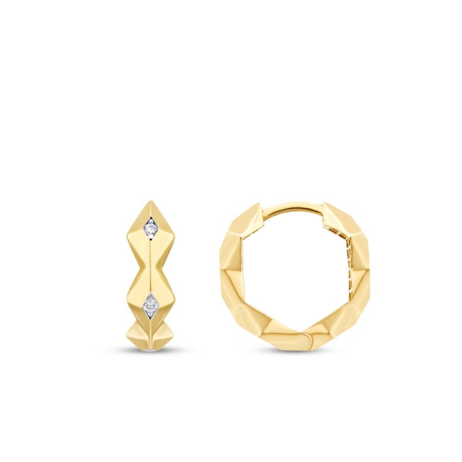 Creolenohrring mit dreieckigem Stein aus Gold
