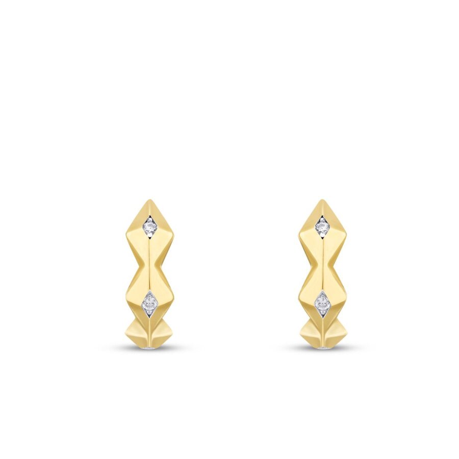 Creolenohrring mit dreieckigem Stein aus Gold