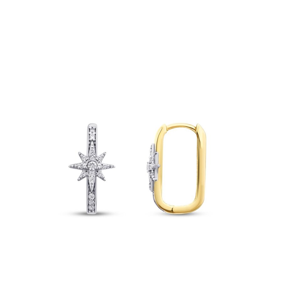 Ohrringe mit Stein im Nordstern-Design aus Gold