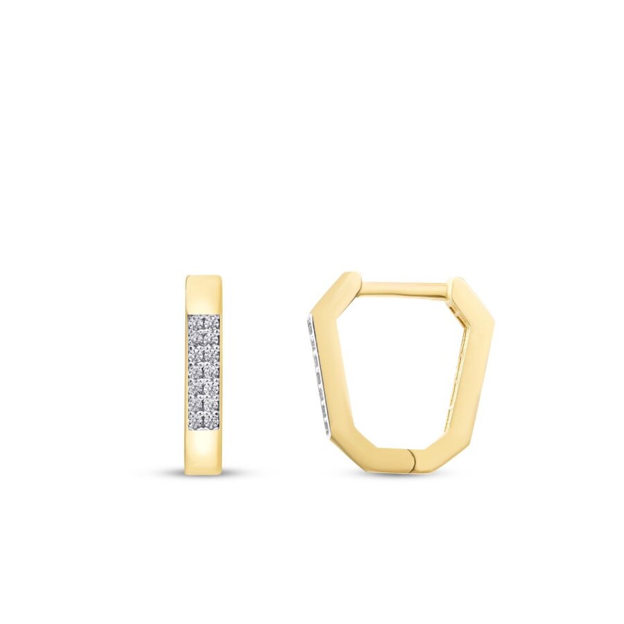 Asymmetrische Ohrringe mit Stein aus Gold