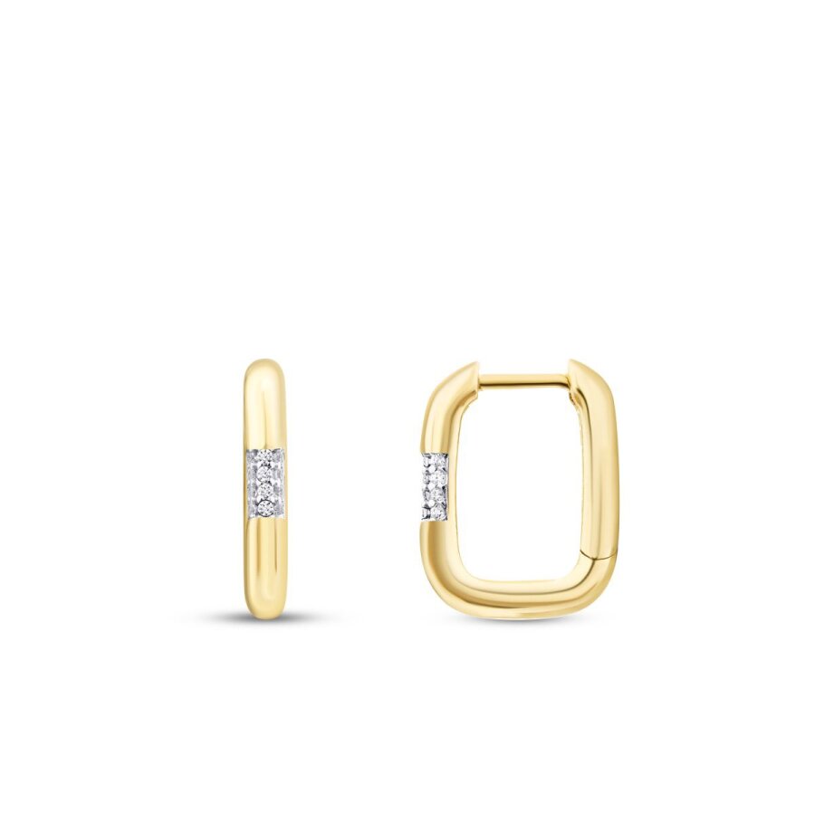 Gold ovale Creolen mit Stein