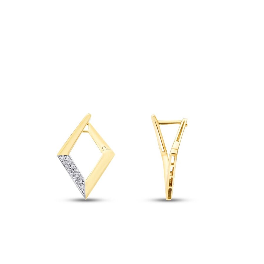 Ohrringe mit Stein im Rauten-Design aus Gold