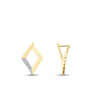 Ohrringe mit Stein im Rauten-Design aus Gold