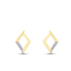 Ohrringe mit Stein im Rauten-Design aus Gold
