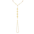 Shamballa-Armband mit Herz und Kugeln aus Gold