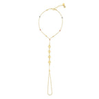 Shamballa-Armband mit Herz und Kugeln aus Gold