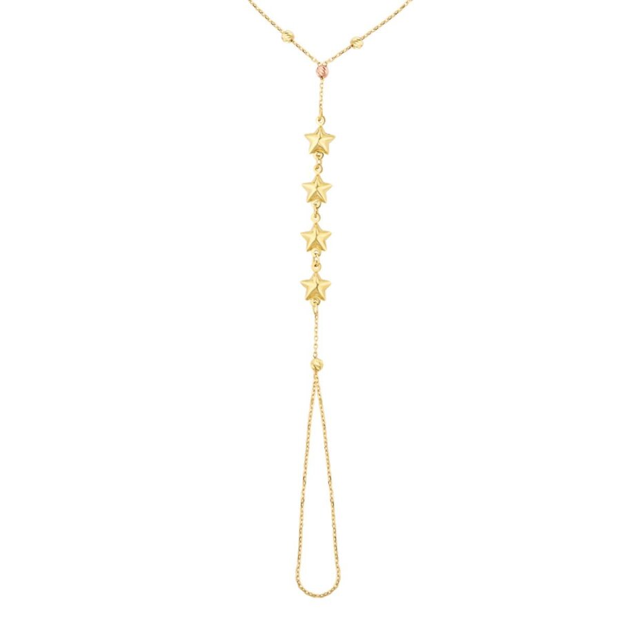 Shamballa-Armband mit Kugel und Stern aus Gold