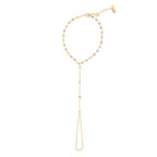 Shamballa-Armband mit Kugel und Büroklammer-Kette aus Gold
