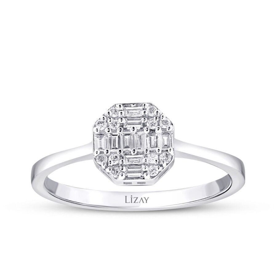 0.24 ct. Diamant Baguette Rund Ring