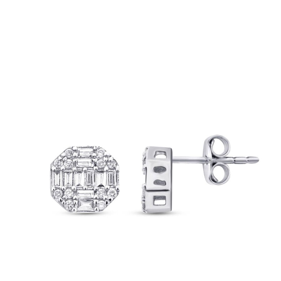 0,42 ct. Diamant Baguette Brillant Ohrringe