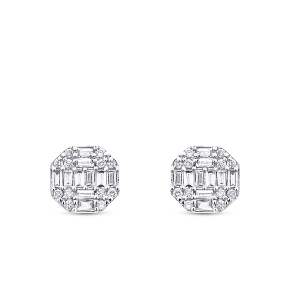 0.42 ct. Diamant Baguette Rund Ohrringe